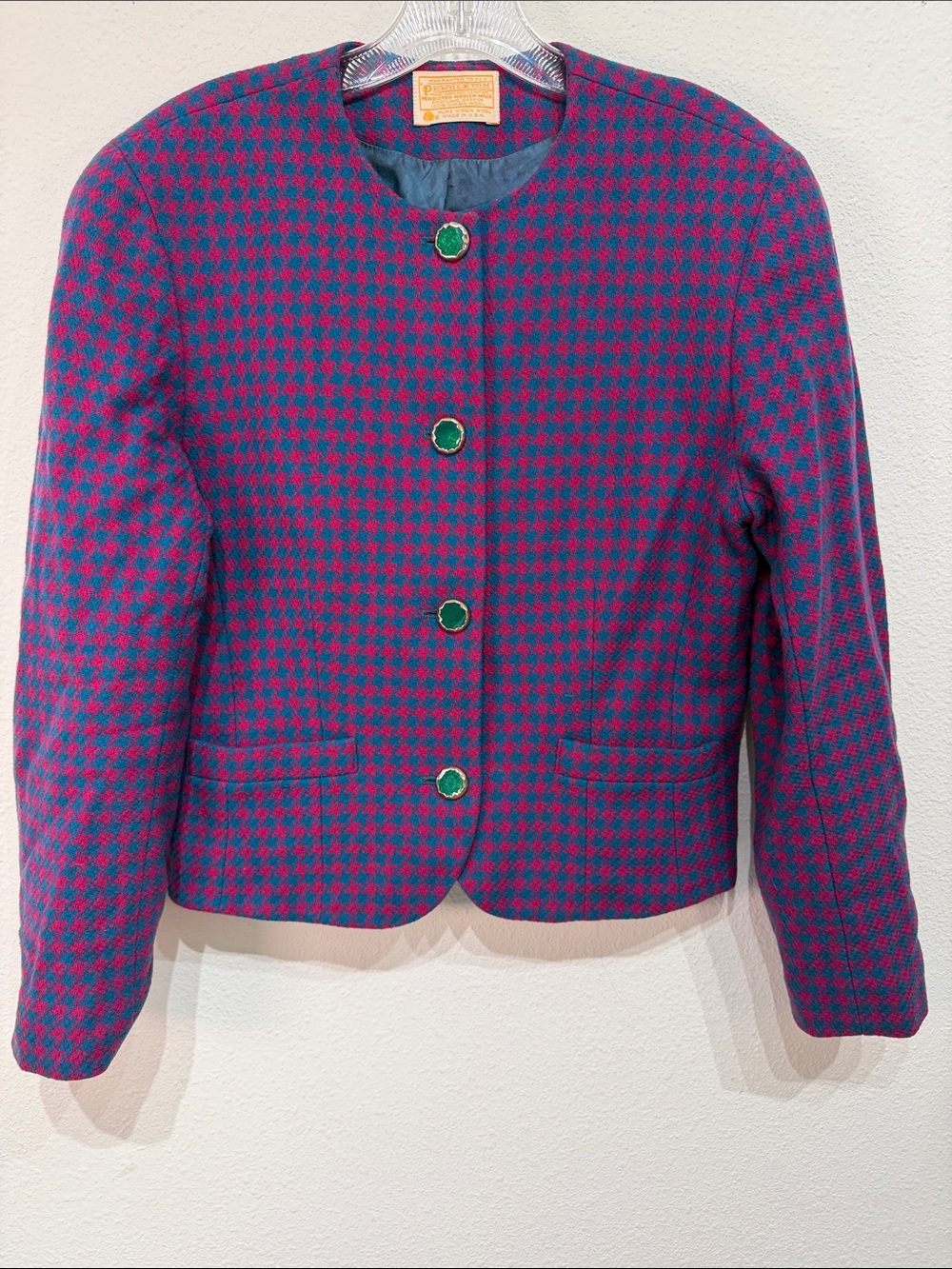 Pendleton vintage collarless wool jacket size 12